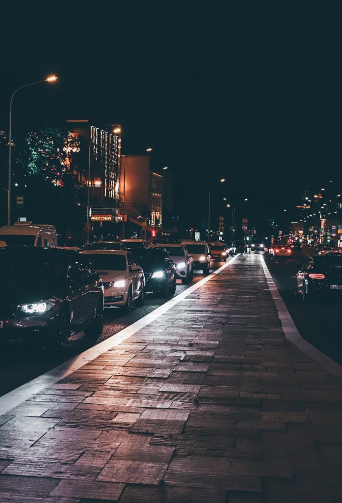 Night Car Traffic City Street 